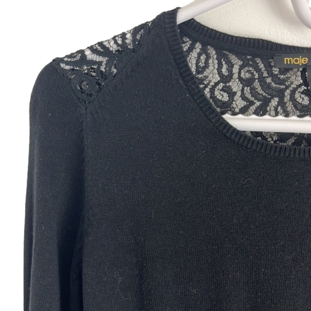 Mage Black Lace Crewneck Sweater